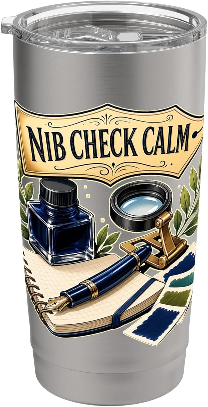Nib Check Calm Fountain Pen Desk Stainless Steel Insulated Tumbler