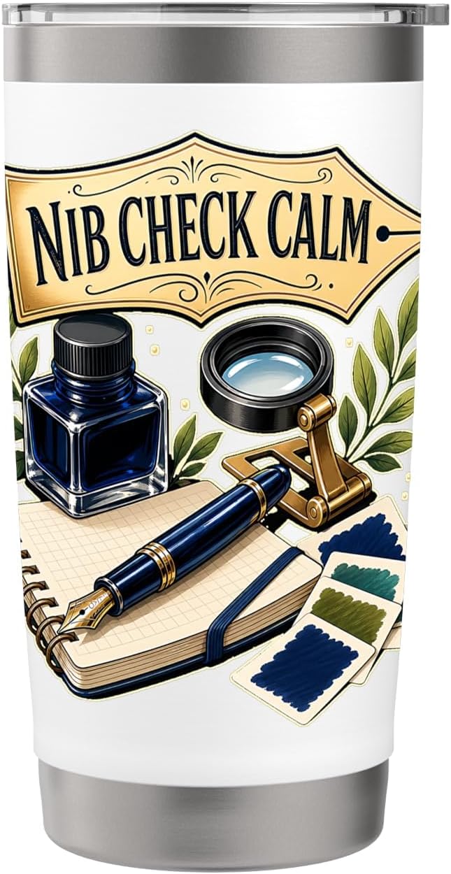 Nib Check Calm Fountain Pen Desk Stainless Steel Insulated Tumbler