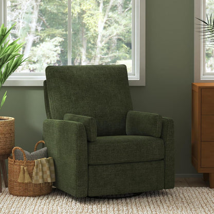 Carter's Ethan Swivel Recliner in Performance Forest Green Linen, GREENGUARD Gold & CertiPUR-US® Certified