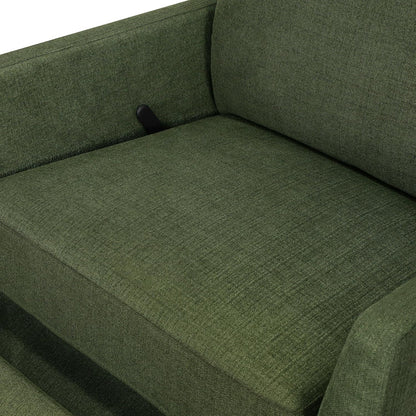 Carter's Ethan Swivel Recliner in Performance Forest Green Linen, GREENGUARD Gold & CertiPUR-US® Certified