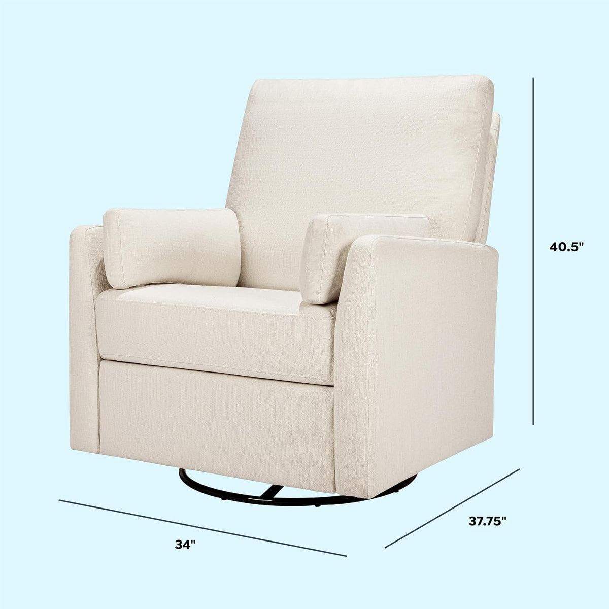 Carter's Ethan Swivel Recliner in Performance Forest Green Linen, GREENGUARD Gold & CertiPUR-US® Certified
