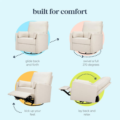 Carter's Ethan Swivel Recliner in Performance Forest Green Linen, GREENGUARD Gold & CertiPUR-US® Certified