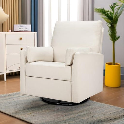 Carter's Ethan Swivel Recliner in Performance Forest Green Linen, GREENGUARD Gold & CertiPUR-US® Certified