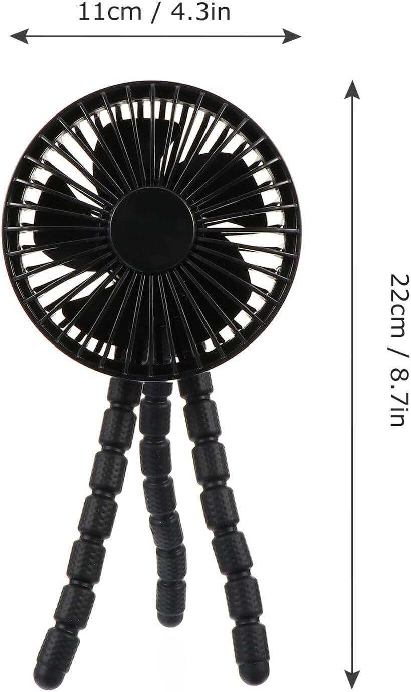 Portable Stroller Fan with Flexible Tripod, Mini Clip-on Quiet Fan for Stroller, Rechargeable USB Outdoor Cooling Accessory for Travel and Nursery Use