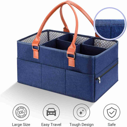 Baby Diaper Caddy Organizer, Baby Diaper Caddy Organizer Large Portable Nappy Storage Basket Personality Detachable Divider
