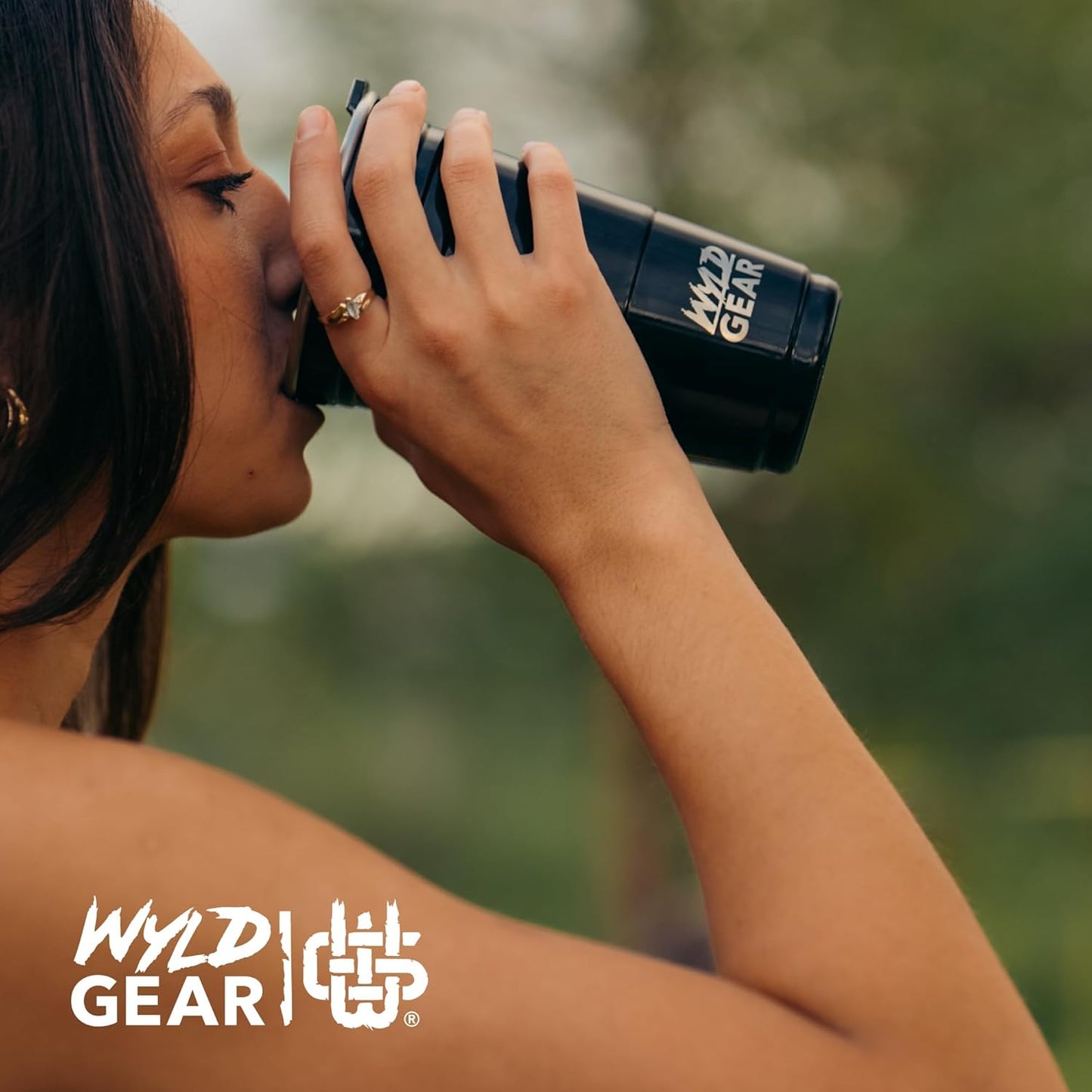 Wyld Gear Party Cup 16oz Black Stainless Steel Reusable Metal Cup with Lid | non-sweat exterior, 18/8 stainless steel, copper-coated core, non-slip rubber bottom, leak-resistant lid, powder coated