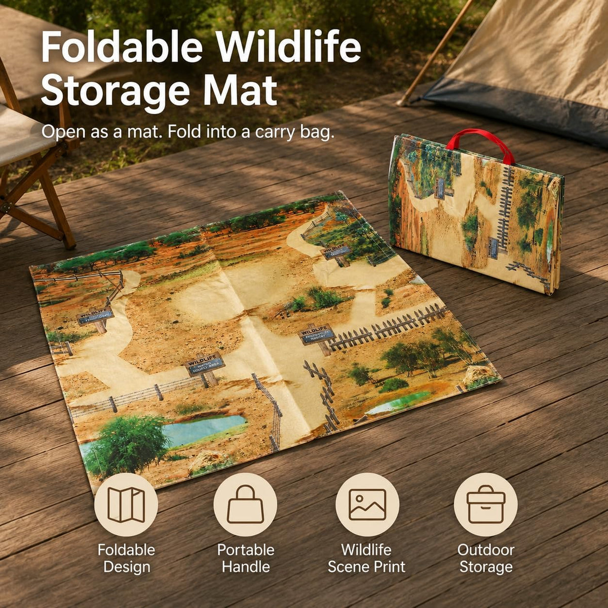 Foldable Play Mat & Toy Storage Bag 2-in-1 Zipper Organizer Tote for Kids,Beach,Camping,Travel and Home