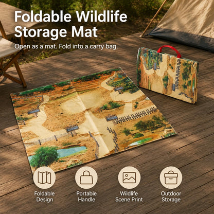 Foldable Play Mat & Toy Storage Bag 2-in-1 Zipper Organizer Tote for Kids,Beach,Camping,Travel and Home