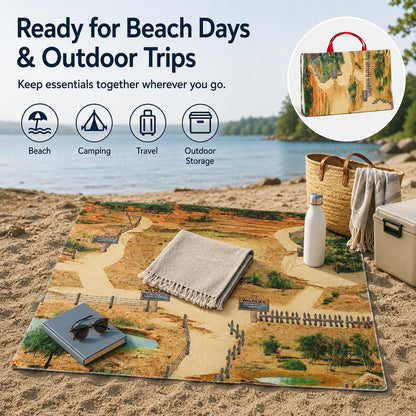 Foldable Play Mat & Toy Storage Bag 2-in-1 Zipper Organizer Tote for Kids,Beach,Camping,Travel and Home