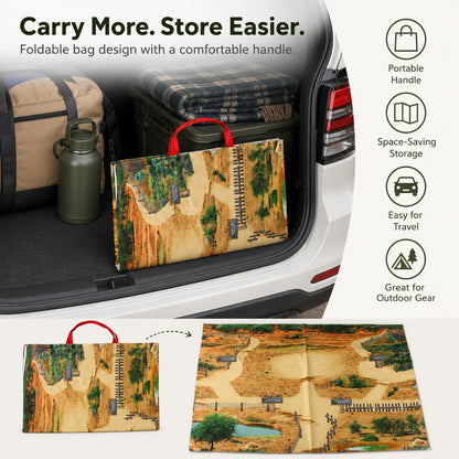 Foldable Play Mat & Toy Storage Bag 2-in-1 Zipper Organizer Tote for Kids,Beach,Camping,Travel and Home