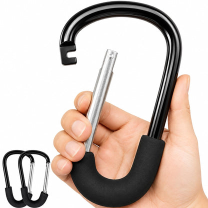6.5-Inch Stroller Hooks for Bags, Large Aluminum Clips, 2-Pack
