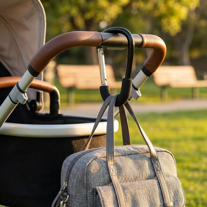 6.5-Inch Stroller Hooks for Bags, Large Aluminum Clips, 2-Pack