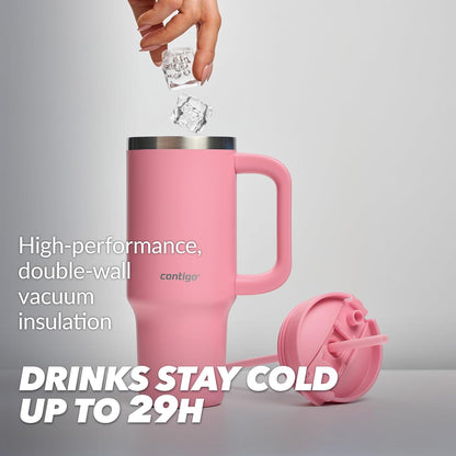 Streeterville 30oz Tumbler, Stainless Steel Vacuum Insulated, Leak-Proof, Cold for 29 Hours, Fits in cupholders, Licorice