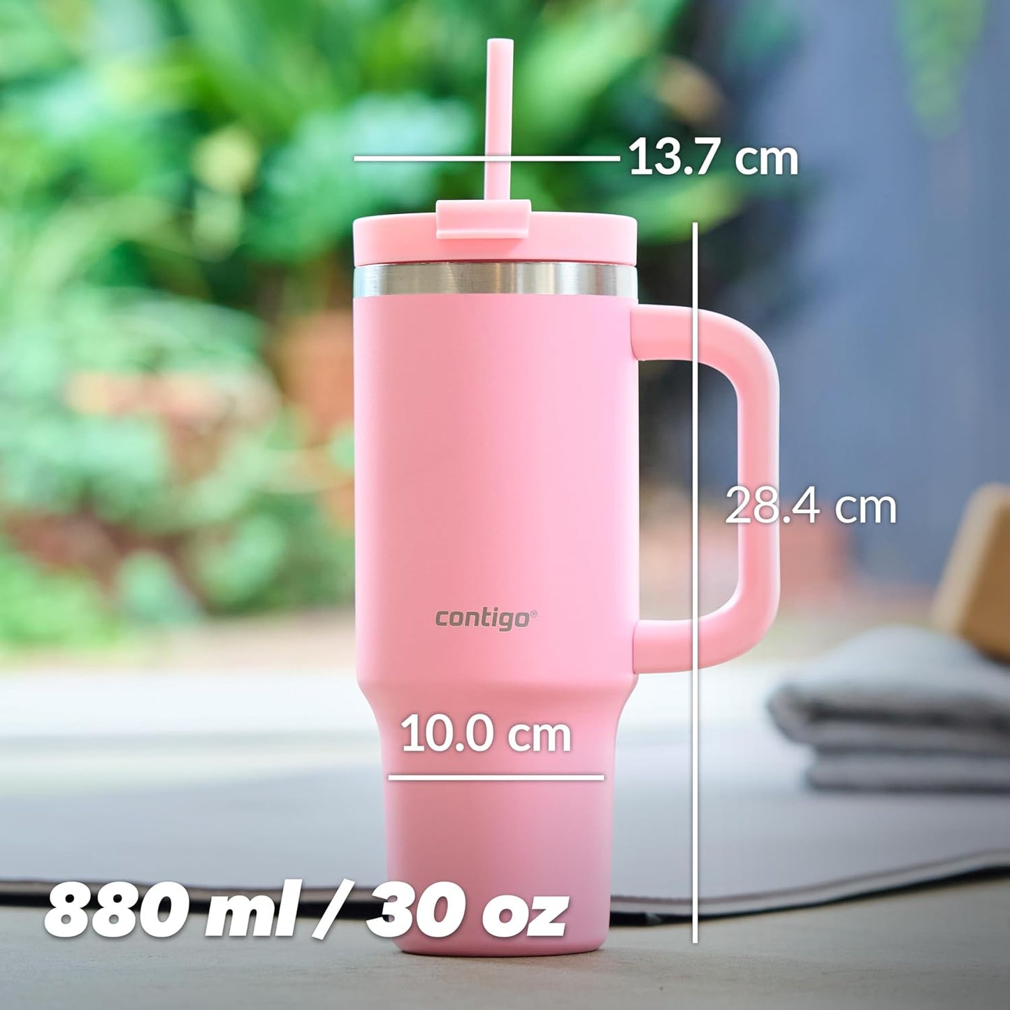 Streeterville 30oz Tumbler, Stainless Steel Vacuum Insulated, Leak-Proof, Cold for 29 Hours, Fits in cupholders, Licorice