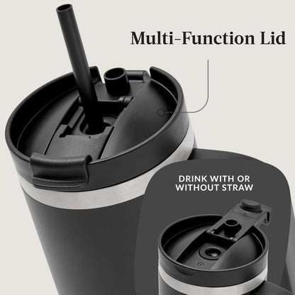 Streeterville 30oz Tumbler, Stainless Steel Vacuum Insulated, Leak-Proof, Cold for 29 Hours, Fits in cupholders, Licorice