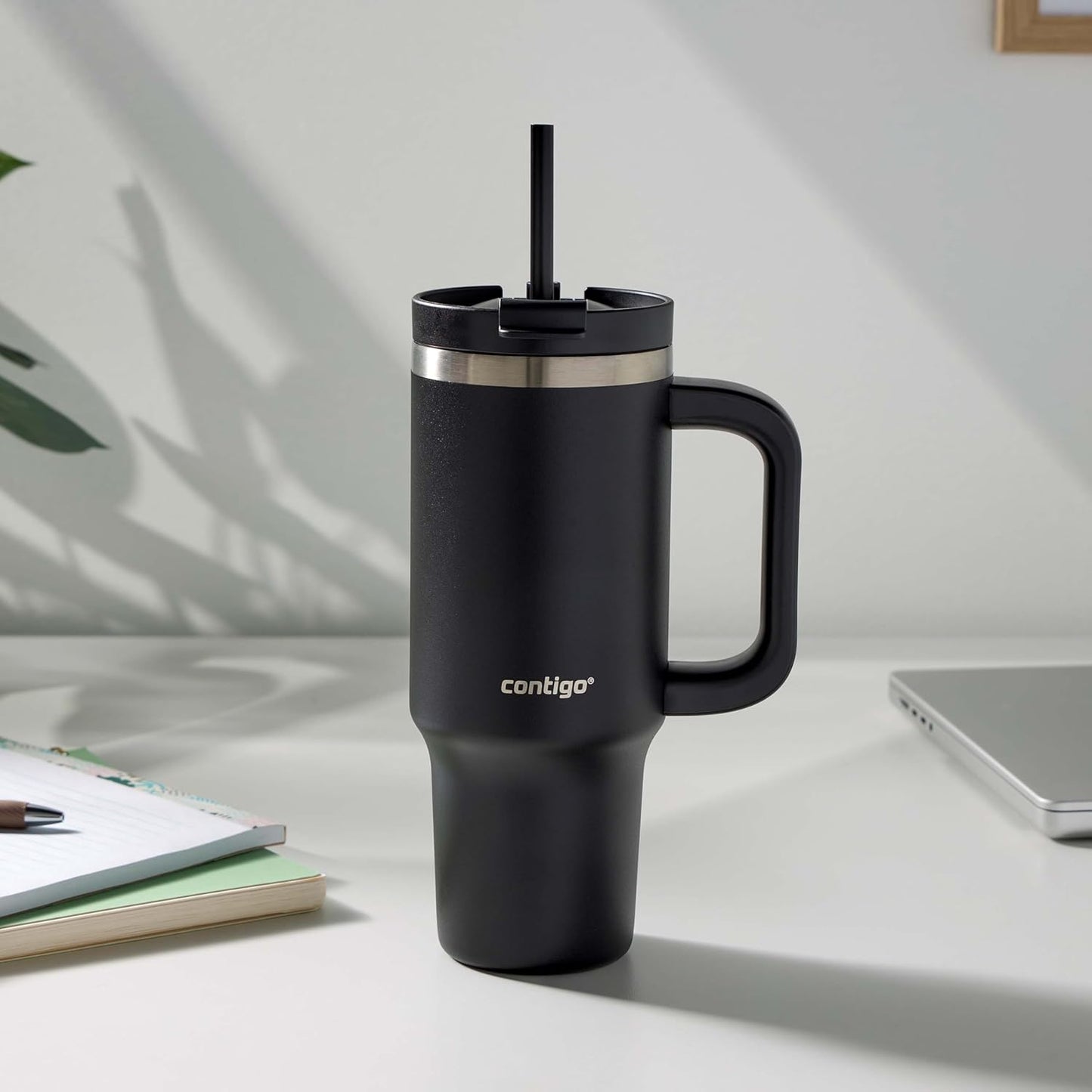 Streeterville 30oz Tumbler, Stainless Steel Vacuum Insulated, Leak-Proof, Cold for 29 Hours, Fits in cupholders, Licorice