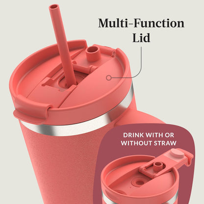 Streeterville 30oz Tumbler, Stainless Steel Vacuum Insulated, Leak-Proof, Cold for 29 Hours, Fits in cupholders, Licorice
