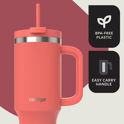 Streeterville 30oz Tumbler, Stainless Steel Vacuum Insulated, Leak-Proof, Cold for 29 Hours, Fits in cupholders, Licorice