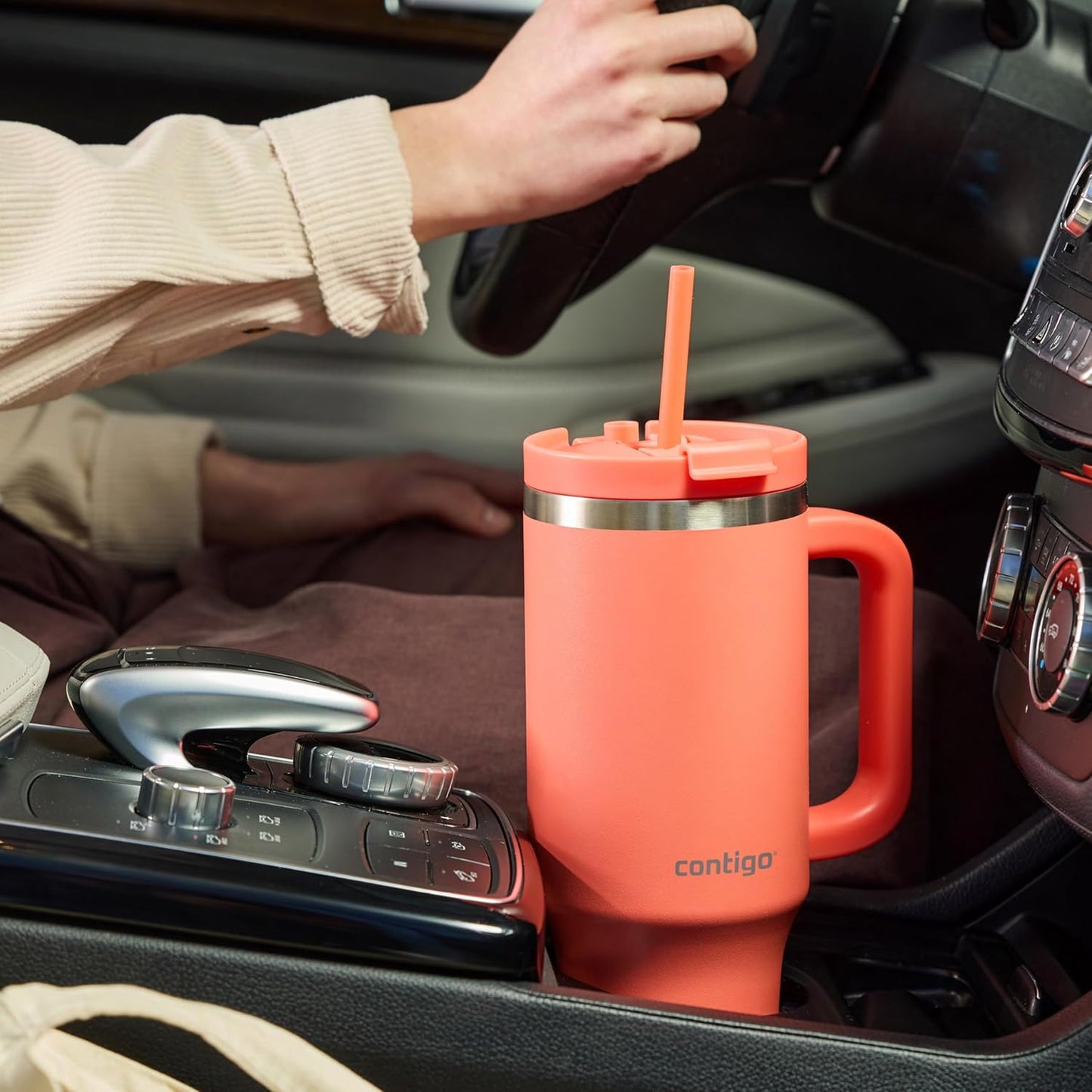 Streeterville 30oz Tumbler, Stainless Steel Vacuum Insulated, Leak-Proof, Cold for 29 Hours, Fits in cupholders, Licorice