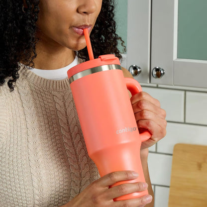 Streeterville 30oz Tumbler, Stainless Steel Vacuum Insulated, Leak-Proof, Cold for 29 Hours, Fits in cupholders, Licorice