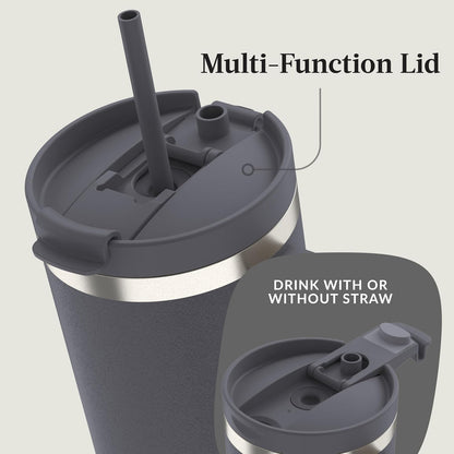Streeterville 30oz Tumbler, Stainless Steel Vacuum Insulated, Leak-Proof, Cold for 29 Hours, Fits in cupholders, Licorice