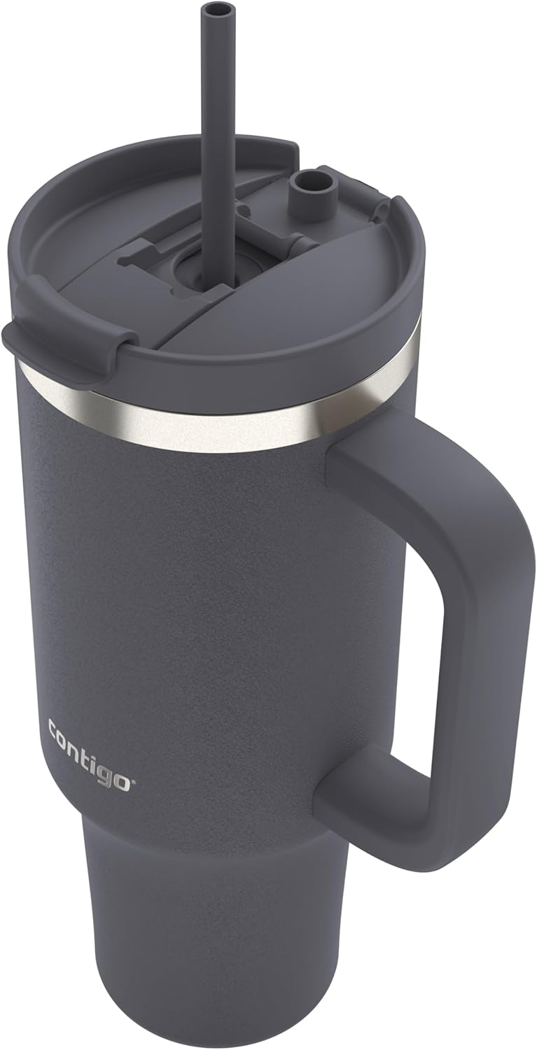 Streeterville 30oz Tumbler, Stainless Steel Vacuum Insulated, Leak-Proof, Cold for 29 Hours, Fits in cupholders, Licorice