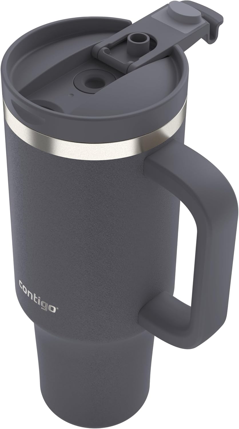 Streeterville 30oz Tumbler, Stainless Steel Vacuum Insulated, Leak-Proof, Cold for 29 Hours, Fits in cupholders, Licorice