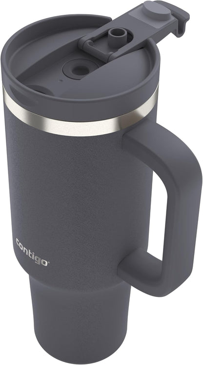 Streeterville 30oz Tumbler, Stainless Steel Vacuum Insulated, Leak-Proof, Cold for 29 Hours, Fits in cupholders, Licorice