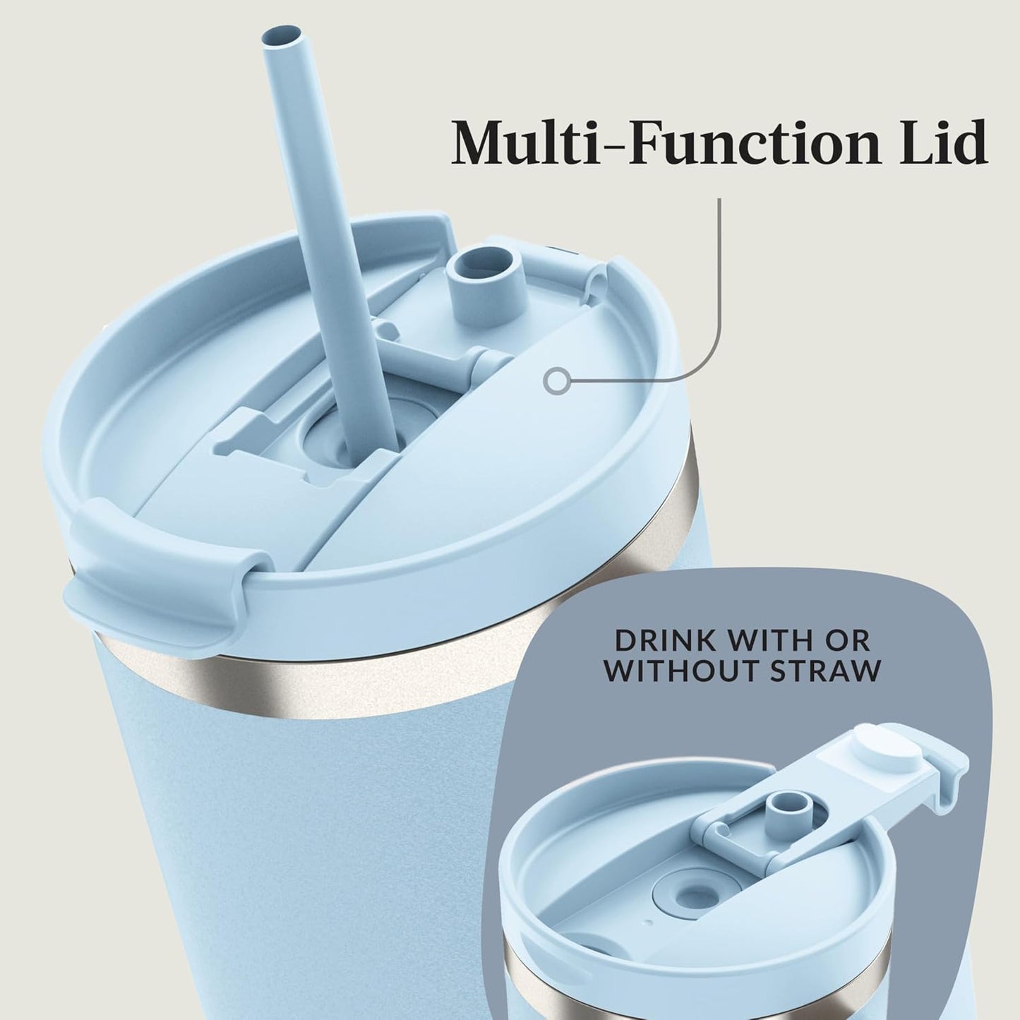 Streeterville 30oz Tumbler, Stainless Steel Vacuum Insulated, Leak-Proof, Cold for 29 Hours, Fits in cupholders, Licorice