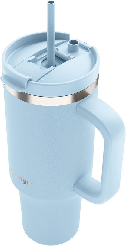 Streeterville 30oz Tumbler, Stainless Steel Vacuum Insulated, Leak-Proof, Cold for 29 Hours, Fits in cupholders, Licorice