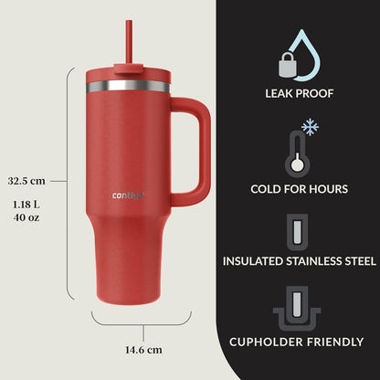Streeterville 30oz Tumbler, Stainless Steel Vacuum Insulated, Leak-Proof, Cold for 29 Hours, Fits in cupholders, Licorice