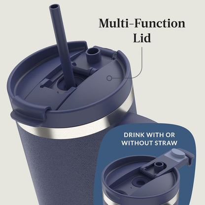 Streeterville 30oz Tumbler, Stainless Steel Vacuum Insulated, Leak-Proof, Cold for 29 Hours, Fits in cupholders, Licorice