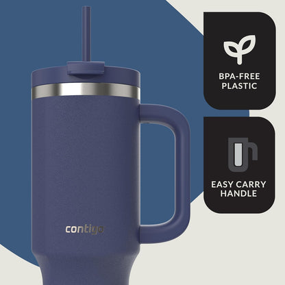 Streeterville 30oz Tumbler, Stainless Steel Vacuum Insulated, Leak-Proof, Cold for 29 Hours, Fits in cupholders, Licorice