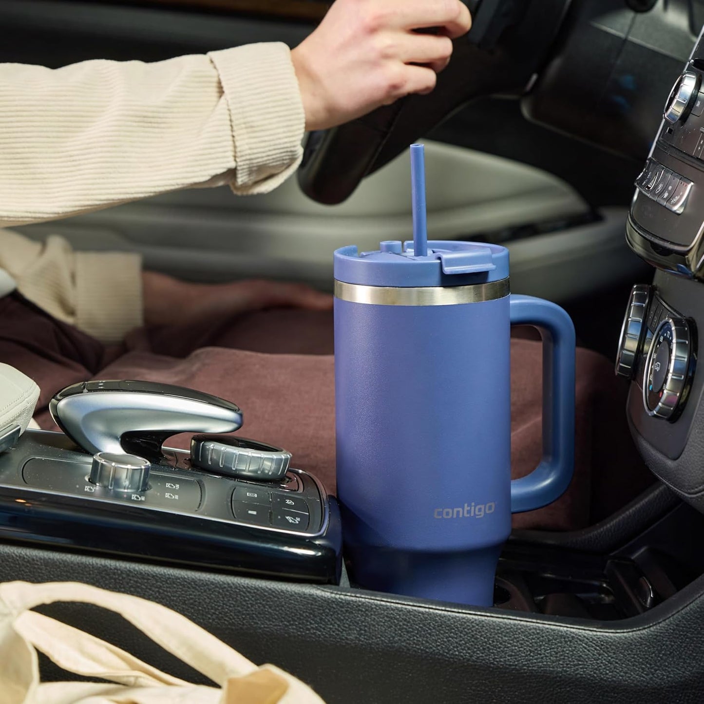 Streeterville 30oz Tumbler, Stainless Steel Vacuum Insulated, Leak-Proof, Cold for 29 Hours, Fits in cupholders, Licorice