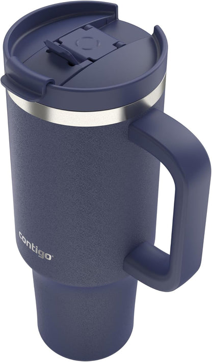 Streeterville 30oz Tumbler, Stainless Steel Vacuum Insulated, Leak-Proof, Cold for 29 Hours, Fits in cupholders, Licorice