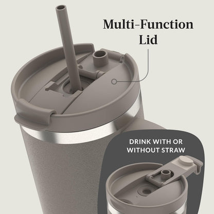 Streeterville 30oz Tumbler, Stainless Steel Vacuum Insulated, Leak-Proof, Cold for 29 Hours, Fits in cupholders, Licorice