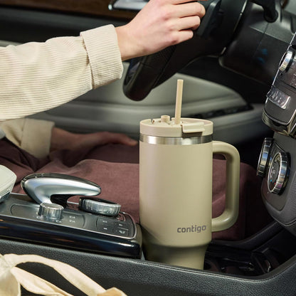 Streeterville 30oz Tumbler, Stainless Steel Vacuum Insulated, Leak-Proof, Cold for 29 Hours, Fits in cupholders, Licorice