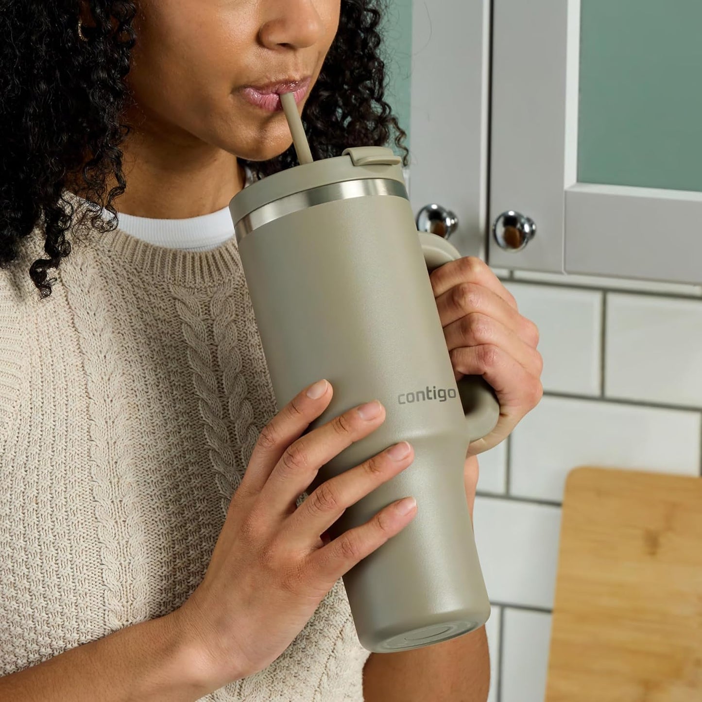 Streeterville 30oz Tumbler, Stainless Steel Vacuum Insulated, Leak-Proof, Cold for 29 Hours, Fits in cupholders, Licorice