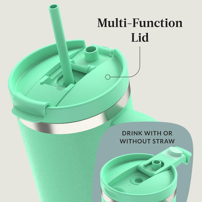 Streeterville 30oz Tumbler, Stainless Steel Vacuum Insulated, Leak-Proof, Cold for 29 Hours, Fits in cupholders, Licorice