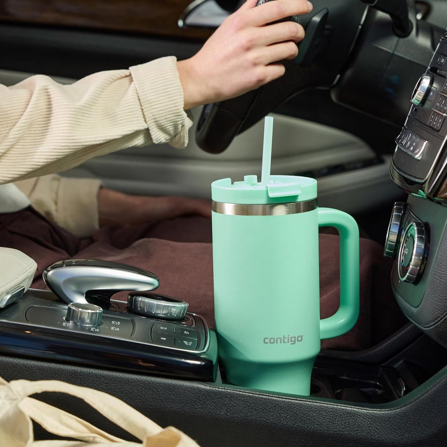 Streeterville 30oz Tumbler, Stainless Steel Vacuum Insulated, Leak-Proof, Cold for 29 Hours, Fits in cupholders, Licorice