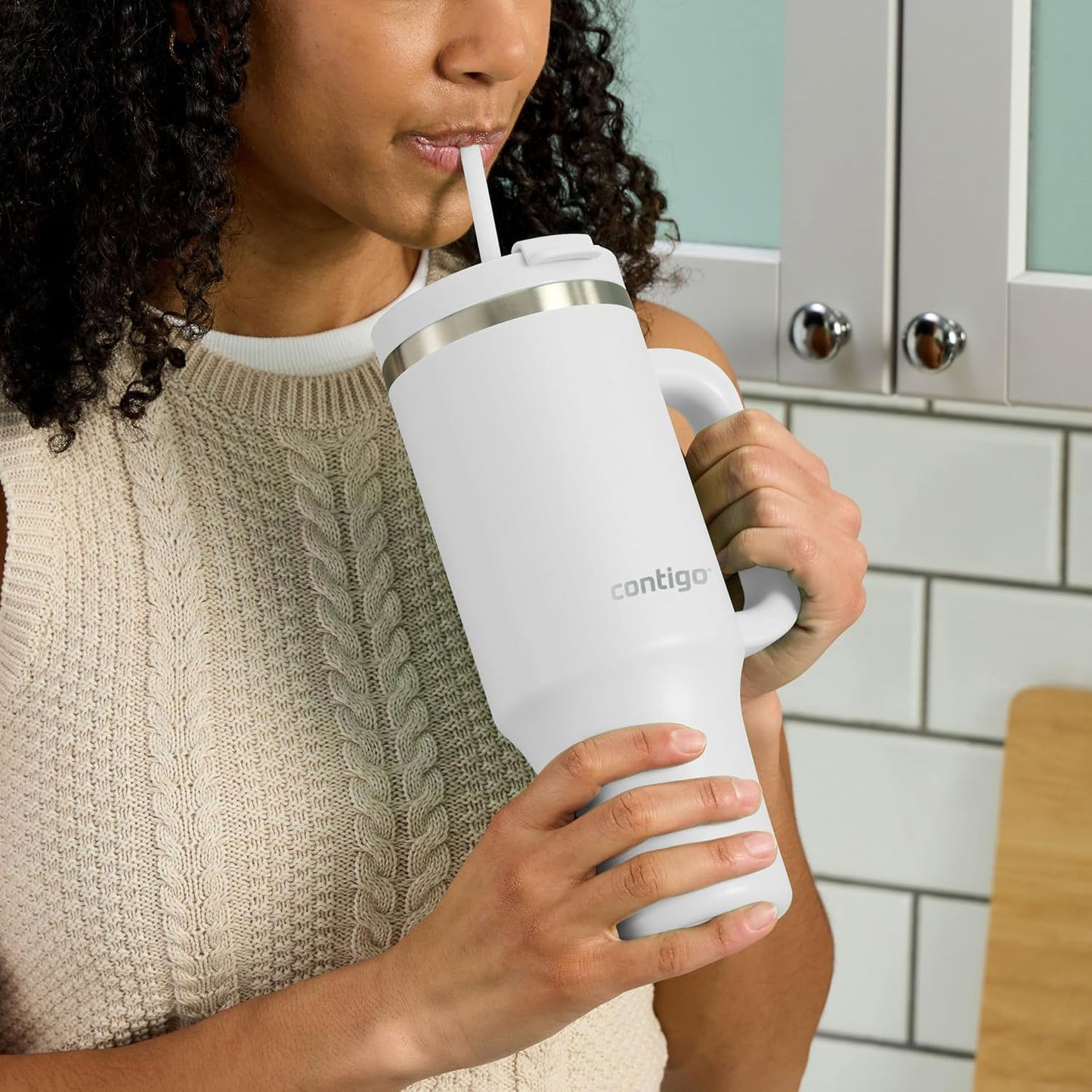 Streeterville 30oz Tumbler, Stainless Steel Vacuum Insulated, Leak-Proof, Cold for 29 Hours, Fits in cupholders, Licorice
