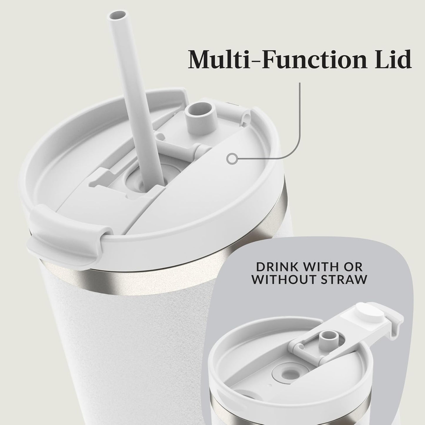 Streeterville 30oz Tumbler, Stainless Steel Vacuum Insulated, Leak-Proof, Cold for 29 Hours, Fits in cupholders, Licorice