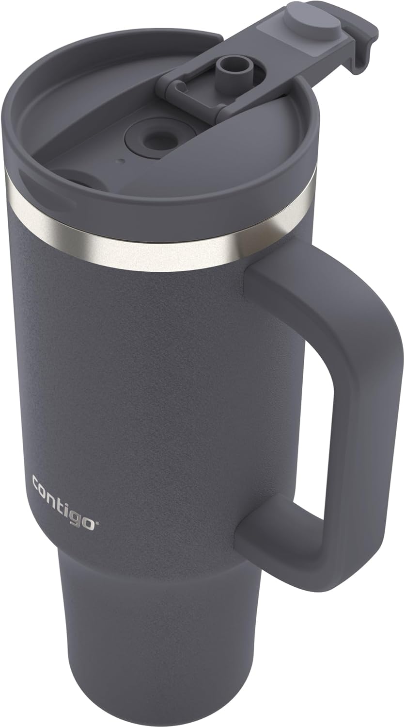 Streeterville 30oz Tumbler, Stainless Steel Vacuum Insulated, Leak-Proof, Cold for 29 Hours, Fits in cupholders, Licorice