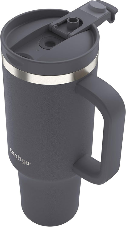 Streeterville 30oz Tumbler, Stainless Steel Vacuum Insulated, Leak-Proof, Cold for 29 Hours, Fits in cupholders, Licorice