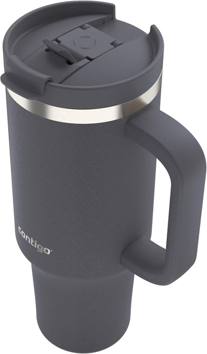 Streeterville 30oz Tumbler, Stainless Steel Vacuum Insulated, Leak-Proof, Cold for 29 Hours, Fits in cupholders, Licorice