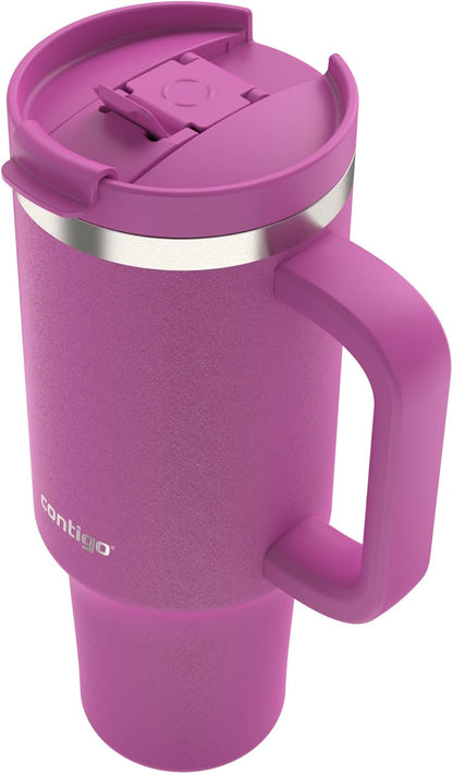 Streeterville 30oz Tumbler, Stainless Steel Vacuum Insulated, Leak-Proof, Cold for 29 Hours, Fits in cupholders, Licorice