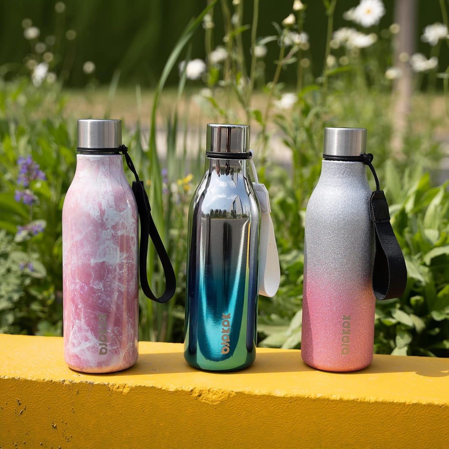 18oz Insulated Water Bottle, Stainless Steel Bottle with Carry Strap | Keep Cold & Hot Vacuum Insulation, Leak-Proof BPA-Free Design, Slim Bottle Fits Most Cup Holders for Gym, Office & Travel - Colors B