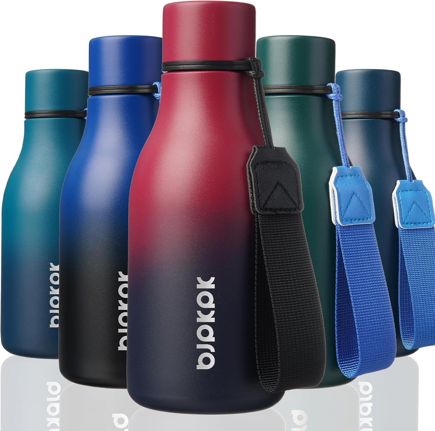 18oz Insulated Water Bottle, Stainless Steel Bottle with Carry Strap | Keep Cold & Hot Vacuum Insulation, Leak-Proof BPA-Free Design, Slim Bottle Fits Most Cup Holders for Gym, Office & Travel - Colors B