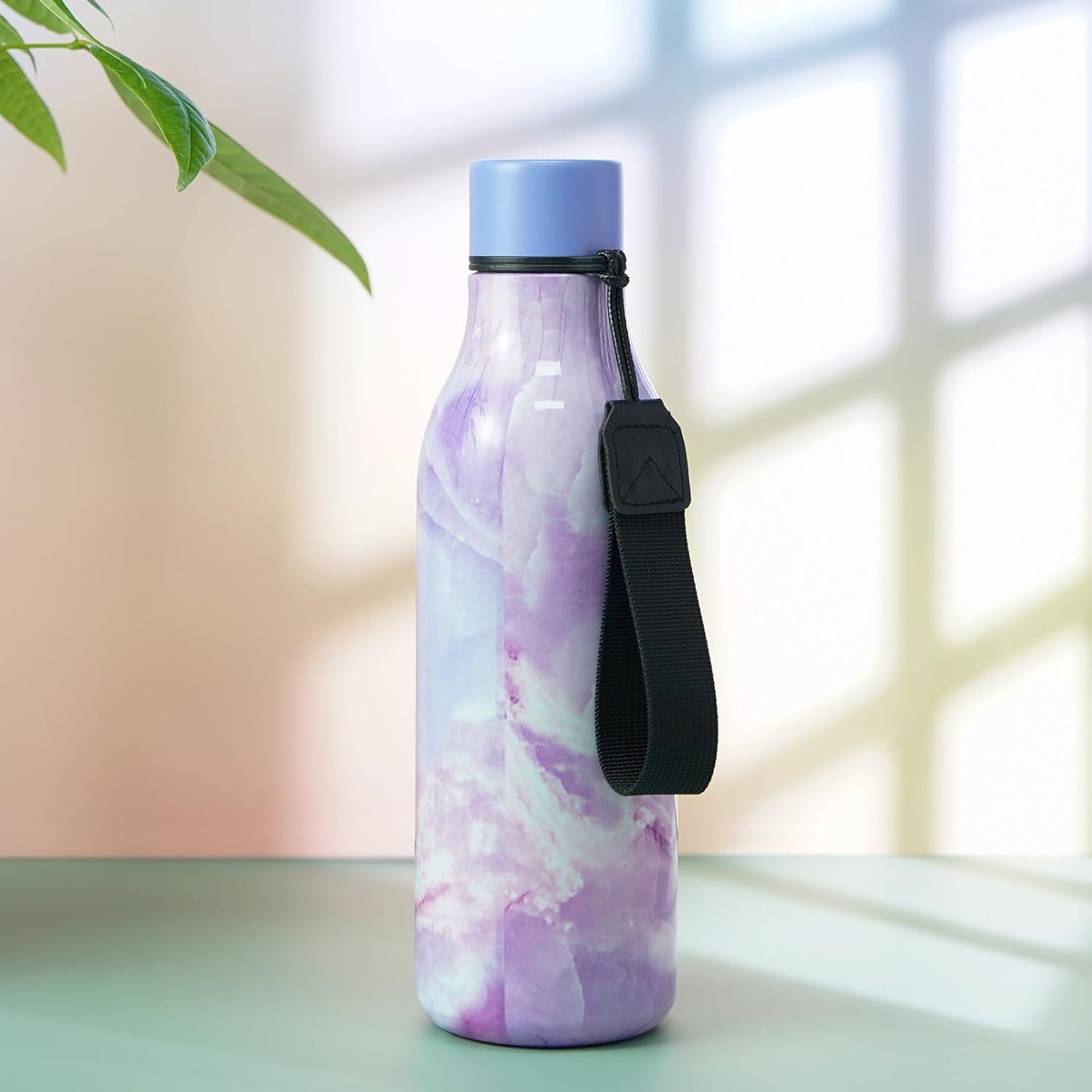 18oz Insulated Water Bottle, Stainless Steel Bottle with Carry Strap | Keep Cold & Hot Vacuum Insulation, Leak-Proof BPA-Free Design, Slim Bottle Fits Most Cup Holders for Gym, Office & Travel - Colors B