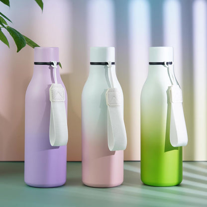 18oz Insulated Water Bottle, Stainless Steel Bottle with Carry Strap | Keep Cold & Hot Vacuum Insulation, Leak-Proof BPA-Free Design, Slim Bottle Fits Most Cup Holders for Gym, Office & Travel - Colors B
